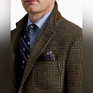 NWT Ralph Lauren Tailored Plaid Tweed Sport Coat 46R Dark Loden